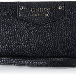 GUESS Womens Eco Brenton Large Zip Around wallet, Black, One Size US