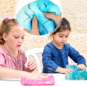 2 Pack Marble Maze Mat Fidget Sensory Tactile Sensory Toys Stress Relief Toys Anxiety Relief Toys Calming Toys for School Classroom Reduce Stress Anxiety Improve Focus (Vivid Style, 8.7 x 6.3 Inch)