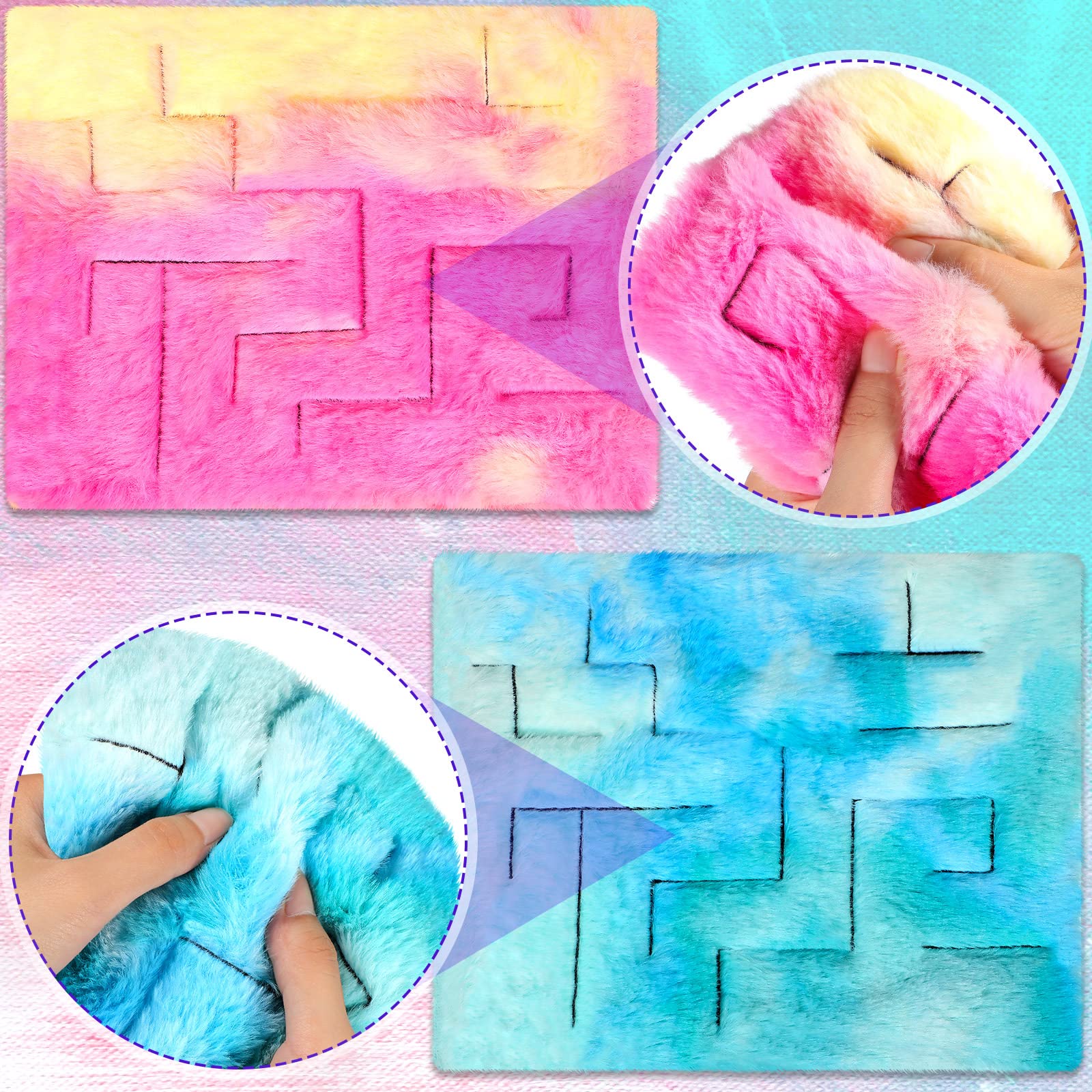 2 Pack Marble Maze Mat Fidget Sensory Tactile Sensory Toys Stress Relief Toys Anxiety Relief Toys Calming Toys for School Classroom Reduce Stress Anxiety Improve Focus (Vivid Style, 8.7 x 6.3 Inch)