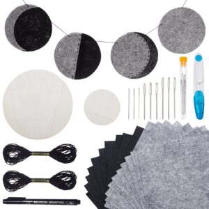 webeedy felt moon phase banner kit phases of the moon sewing kit moon phase wall hanging moon craft set diy moon wall decor art