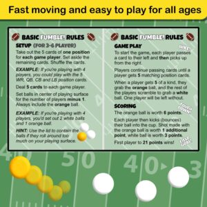 ThunderMouse Games Fumble! Football Card and Pong Game for Adults and Kids 6+ | Cup Pong Game | Fun Game | Football Card Game