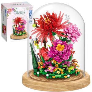 qarulus flower bouquet building kit flowers botanical collection diy plants bonsai tree friends sets adult building blocks set christmas new year birthday gift for girls mom women girlfriend(roses)