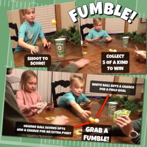 ThunderMouse Games Fumble! Football Card and Pong Game for Adults and Kids 6+ | Cup Pong Game | Fun Game | Football Card Game