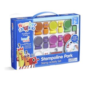 hand2mind Numberblocks Stampoline Park Stamp Activity Set, 20 Kids Stamps, 12 Washable Ink Pads, Number Toys, Preschool Math Toys, Counting Toys, Kids Arts and Crafts, Birthday Gifts for Kids