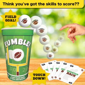 ThunderMouse Games Fumble! Football Card and Pong Game for Adults and Kids 6+ | Cup Pong Game | Fun Game | Football Card Game