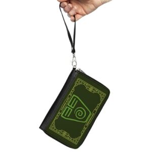 Buckle-Down Nickelodeon Wallet, Zip Around, Avatar the Last Airbender Earthbending Earth Kingdom Greens, Vegan Leather