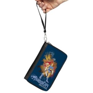 Buckle-Down PU Zip Around Wallet Rectangle ThunderCats Classic Series Lion O Pose and Logos Multi Color