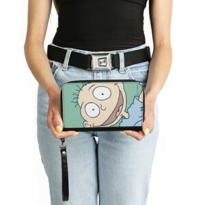 Nickelodeon Wallet, Zip Around, Rugrats Tommy Pickles Face Close Up Seafoam Green, Vegan Leather