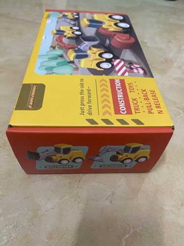 CARLORBO Toy Cars for Toddlers 1-3 - Pull Back Cars Toys, Press and Go Truck Toys for 18 Months to 2 3 4 5 Years Boys Girls Gift 4 PCS (Construction Vehicles)