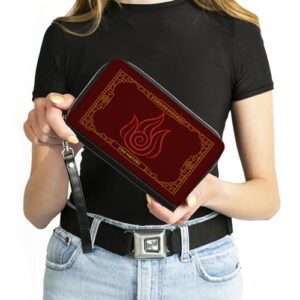 Buckle-Down Nickelodeon Wallet, Zip Around, Avatar the Last Airbender Firebending Fire Nation Icon Reds, Vegan Leather