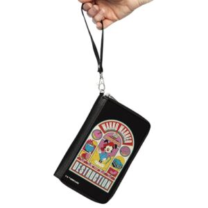 Animaniacs Wallet, Zip Around, Animaniacs Wakko Warner Appetite for Destruction Pose Black, Vegan Leather