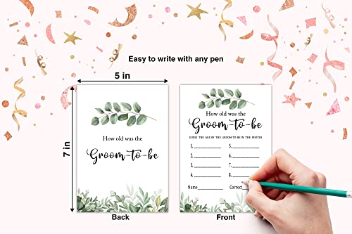 How Old Was The Groom-To-Be Wedding Shower Game - Greenery Bachelor Party Games – Engagement Party Game - Groomsman Party - wedding shower, bachelorparty, engagement party - 30 Game Cards (a003 CNJ)