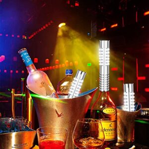 4 Pieces LED Strobe Baton Bottle Service Sparklers Bottle Service Light Bottle Handheld Light for Nightclubs Weddings Parties Activities Supplies (Silver)