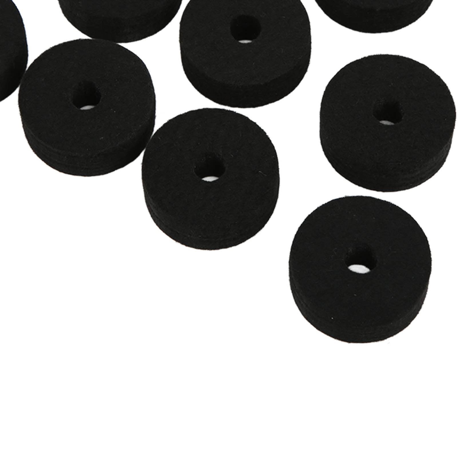 20Pcs Cymbal Felt Washers, 4cm Non Slip Felt Pads Cymbal Replacement Accessories for Drum Set(Black) Cymbal Felt Cymbal Felts And Sleeves