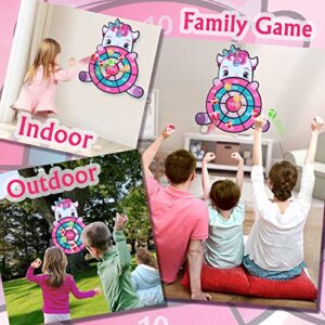 25" Kids Large Unicorn Dart Board with 16 Sticky Balls, Indoor Outdoor Multi-Player Sport Party Game, Cartoon Animal Dart Board Unicorn Toy Gift for Kids 3 4 5 6 7 8 9 10 Years Toddler Boys Girls