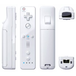 TIANHOO Wii Controller 2 Pack, Wii Remote Controller, with Silicone Case and Wrist Strap, Remote Controller for Wii/Wii U, White