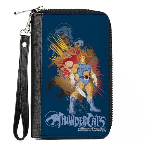 Buckle-Down PU Zip Around Wallet Rectangle ThunderCats Classic Series Lion O Pose and Logos Multi Color