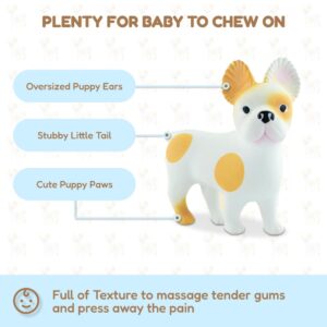 Spud The Frenchie Baby Teething Toys - Teether for Babies 0-12 Months - Baby Teething Relief - Chew and Teething Toys for Babies 6-12 Months - 100% Natural Rubber Baby Toys