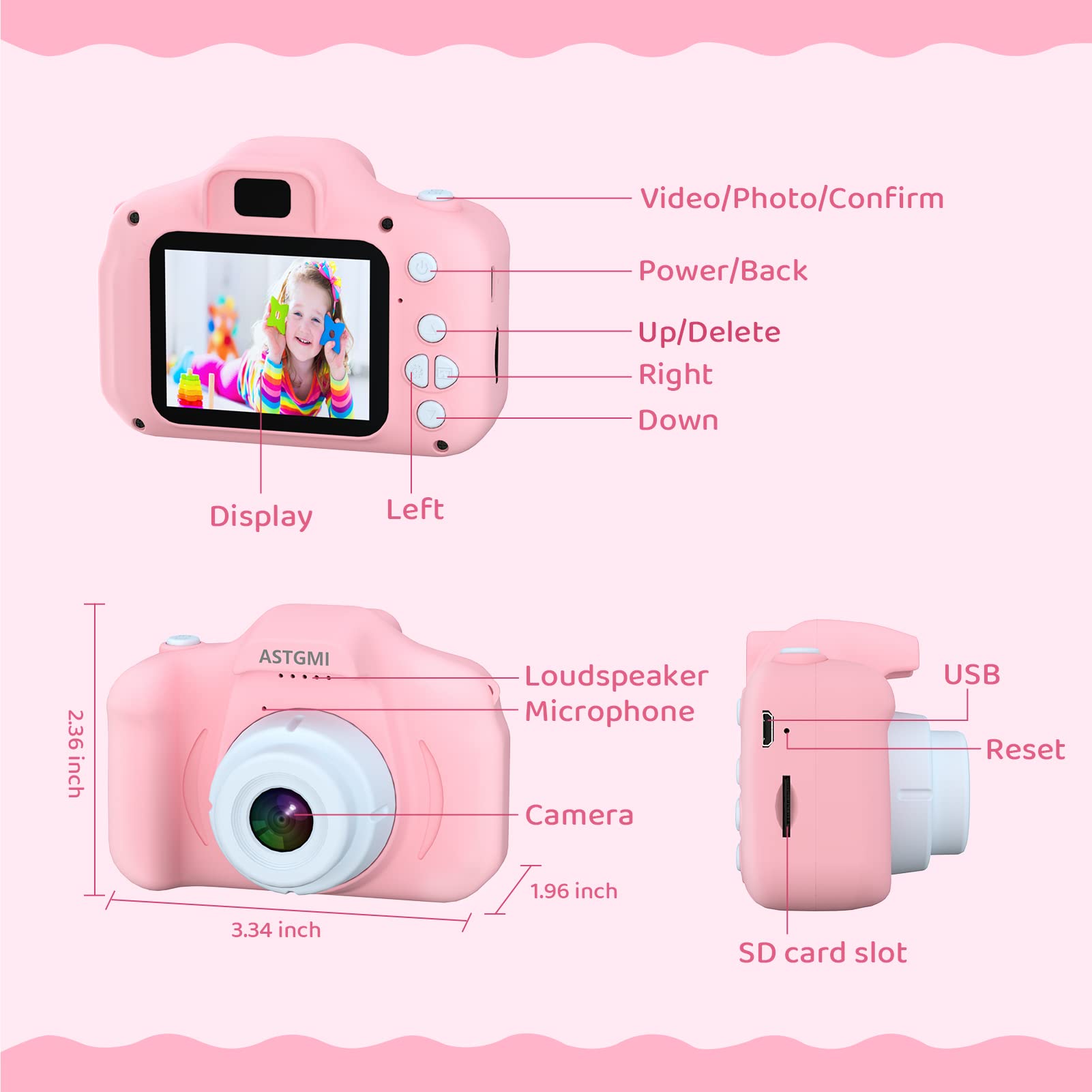 Kids Digital Camera - HD Upgrade for Girls & Boys Age 3-10 - 32GB SD Card, Silicone Cover, Christmas & Birthday Gifts