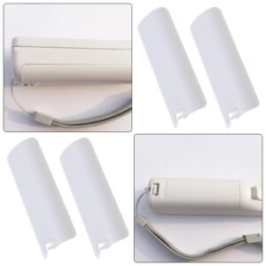 Create idea 4PCS Battery Back Door Cover Shell Compatible with Nintendo Wii Remote Controller Replacement Plastic Battery Lid White