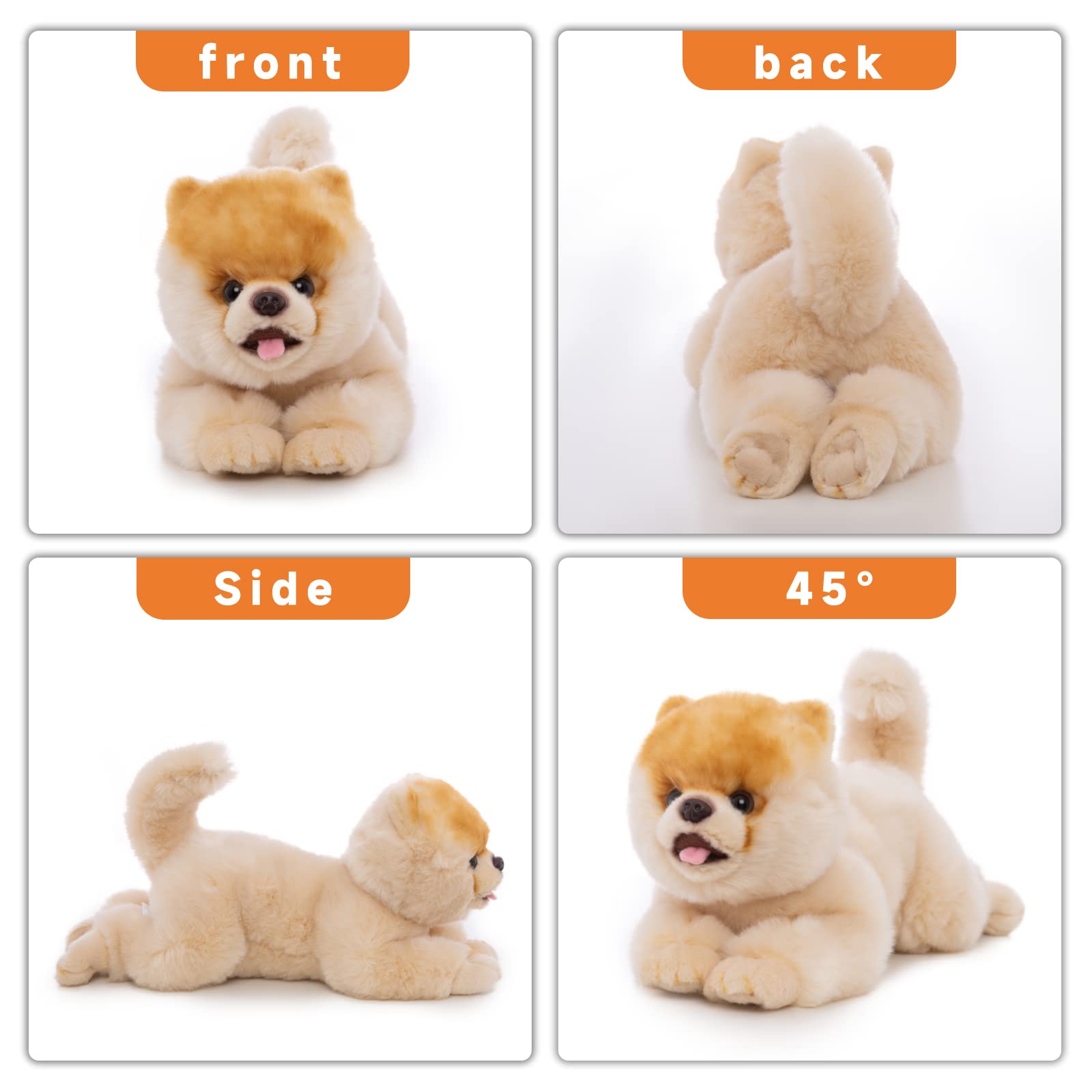 16 Inch- Pomeranian Stuffed Animals Toy Dog,Plush Puppy Realistic Cute Toy Dog Present Gift for Girls Boys