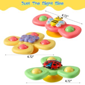 Suction Cup Spinner Toys for Toddlers 1-3,Baby Fidget Spinner with Suction Cup,Window Suction Spinner Toys for Toddlers 1-3,Sensory Bath Toys Gift for 1-2 Year Old(3PCS)