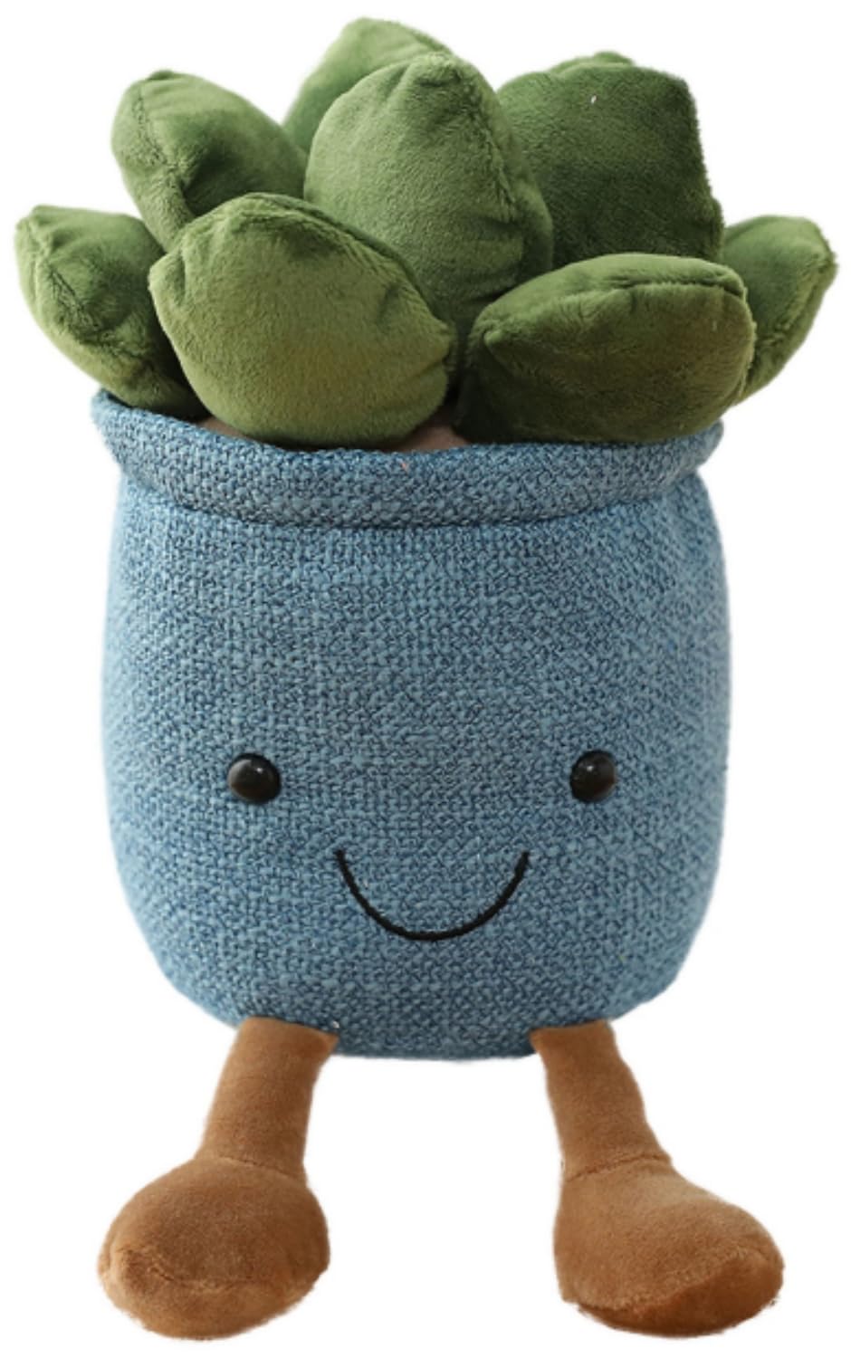 FAVOSTA Cute Succulents Plush Toy, 9.8'' Potted Plant Stuffed Plush, Soft Fluffy Succulents Throw Pillow, Plush Toy for Kids Girls (Blue - Succulent, 25cm/9.8inch)