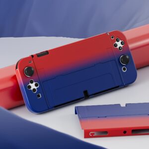 FANPL for Nintendo Switch OLED Case, Dockable Protective Case Cover for Switch OLED and Joy Con Controller (Red & Blue)