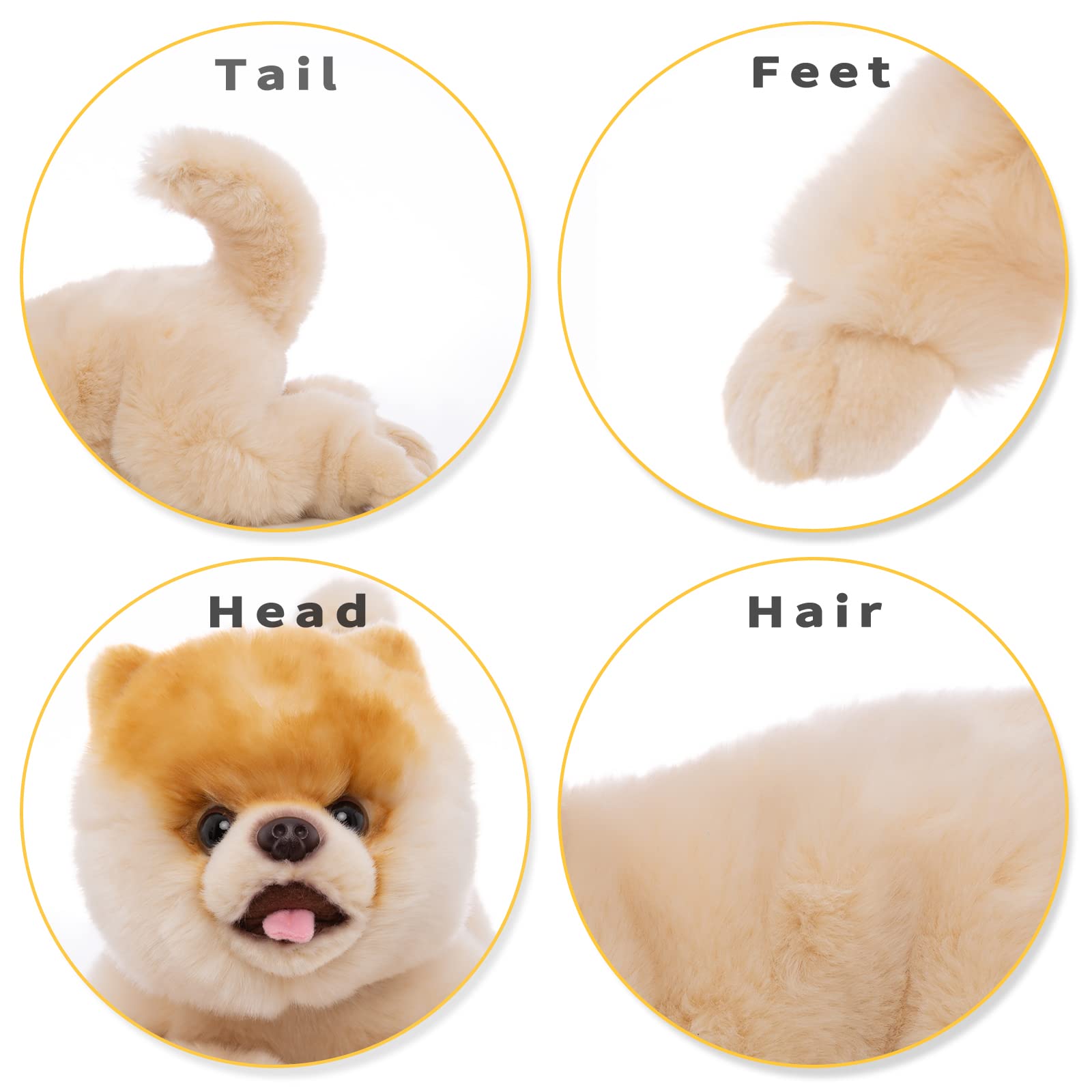 16 Inch- Pomeranian Stuffed Animals Toy Dog,Plush Puppy Realistic Cute Toy Dog Present Gift for Girls Boys