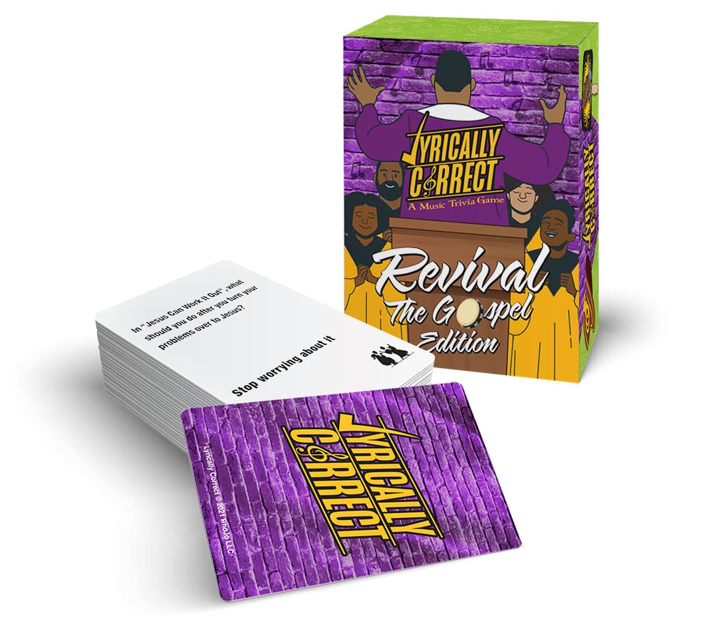 Lyrically Correct Music Trivia Card Game | Multi-Generational Family Gatherings, Adult Game Night and Fun Trivia (The Revival Gospel)