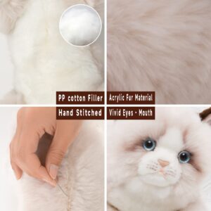 CU-MATE 20 Inch- Gray Ragdoll Cat Plush Stuffed Animal Toys -Realistic Ann Baker Cat Handmade Plush Toy Present Gift