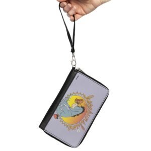 PU Zip Around Wallet Rectangle Winnie the Pooh Eeyore Hello Sunshine Butterfly Pose Gray