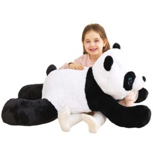 ikasa giant panda stuffed animal plush toy,30" large cute jumbo soft toys,huge big size plushy fluffy fat oversized plushie,gifts for kids girls