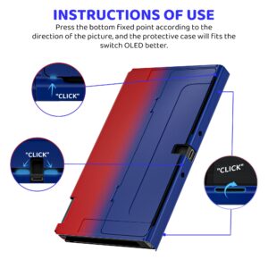 FANPL for Nintendo Switch OLED Case, Dockable Protective Case Cover for Switch OLED and Joy Con Controller (Red & Blue)