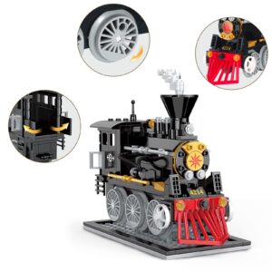 BRICK STORY Train Building Toys, Classic Steam Train, Creator Locomotive Model, Retro City Train Set, Creative Construction Brick for Kids Boys 6-12 246 Pieces