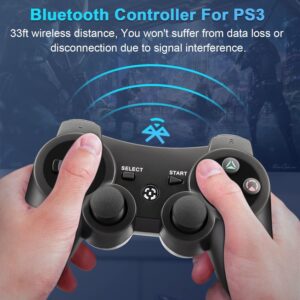 OUBANG Remote for PS3 Controller Wireless, Black and White Gamepad Wireless Work with PlayStation 3 Controller, Printing Game Controllers for PS3, Universe Pa3 Controller Gift for Kids Boy Girl Man