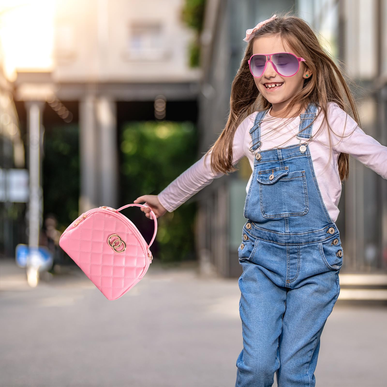 Little Girl Purse with Pretend Makeup Kit, Toddler Purses with Accessories, Kids Play Make up Toy with Handbags, Pink Princess Kit Gifts Toddler Girls Toys for 2-4 3-5 4-6 3 4 5 6 7 8 Year Old