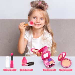 Little Girl Purse with Pretend Makeup Kit, Toddler Purses with Accessories, Kids Play Make up Toy with Handbags, Pink Princess Kit Gifts Toddler Girls Toys for 2-4 3-5 4-6 3 4 5 6 7 8 Year Old