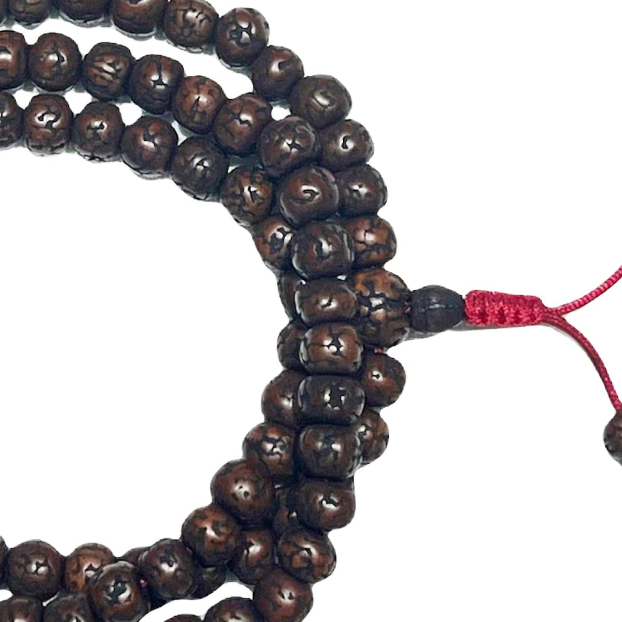 Agan Traders Women's 2024 Meditation Prayer Beads Necklace Healing Power Tibetan Buddhist Wrist Japa Mala (83 BM, 8, Raktu)