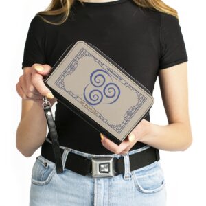 Buckle-Down Nickelodeon Wallet, Zip Around, Avatar the Last Airbender Airbending Air Nomads Icon Cream, Vegan Leather