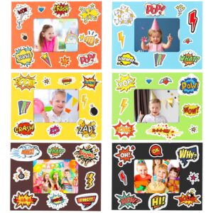 30 packs superhero picture frame craft kits with 16 sheets stickers for kids superhero themed party decorations stickers for creative scrapbooks party favors