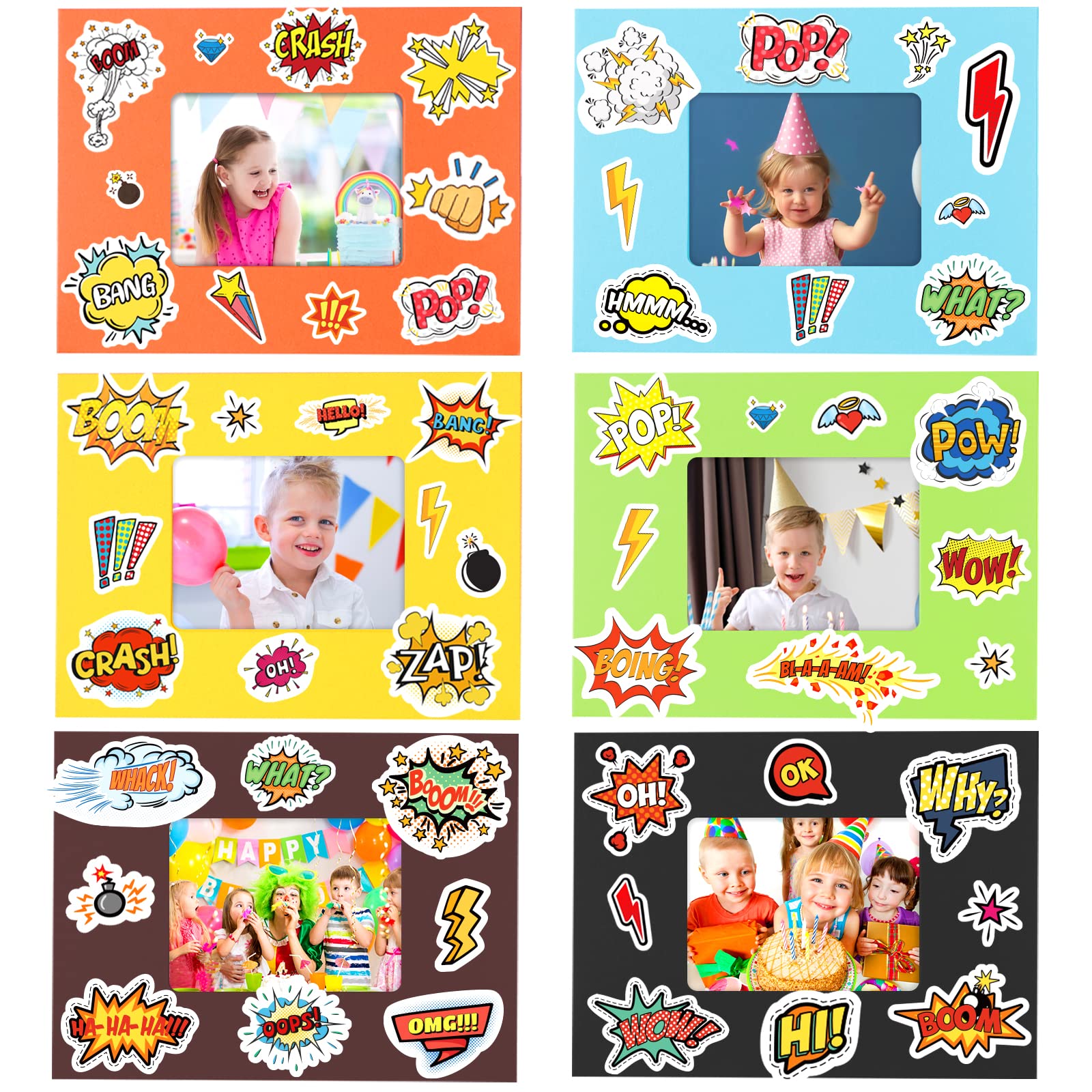 30 Packs Superhero Picture Frame Craft Kits with 16 Sheets Stickers for Kids Superhero Themed Party Decorations Stickers for Creative Scrapbooks Party Favors