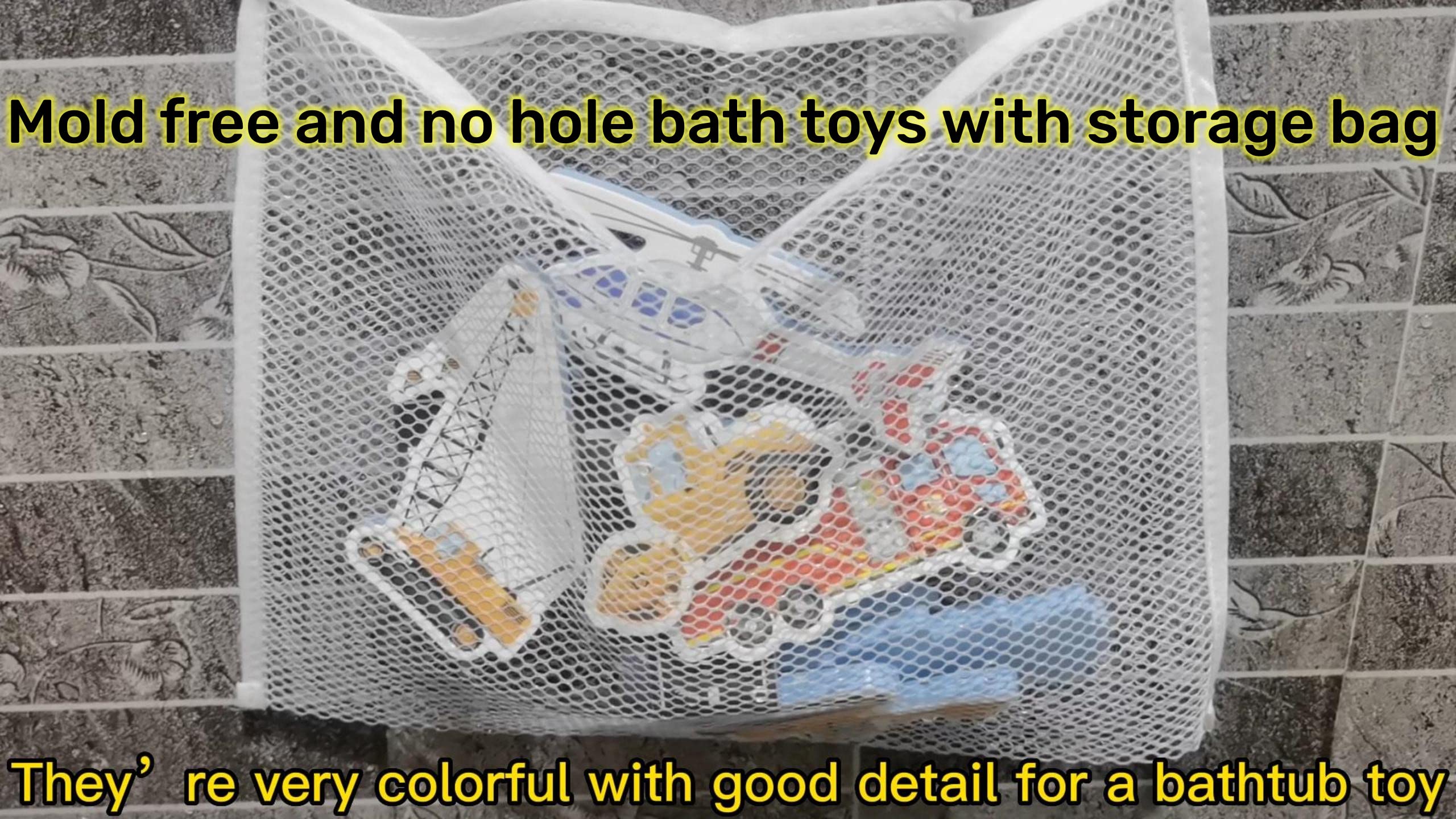 Foam Bath Toys for Toddlers- 29 Piece Vehicles Bath Stickers with Storage Bag Educational Floating Bathtub Traffic Preschool Non-Toxic Fun Bathing for Baby Girls Boys Toddler Kids