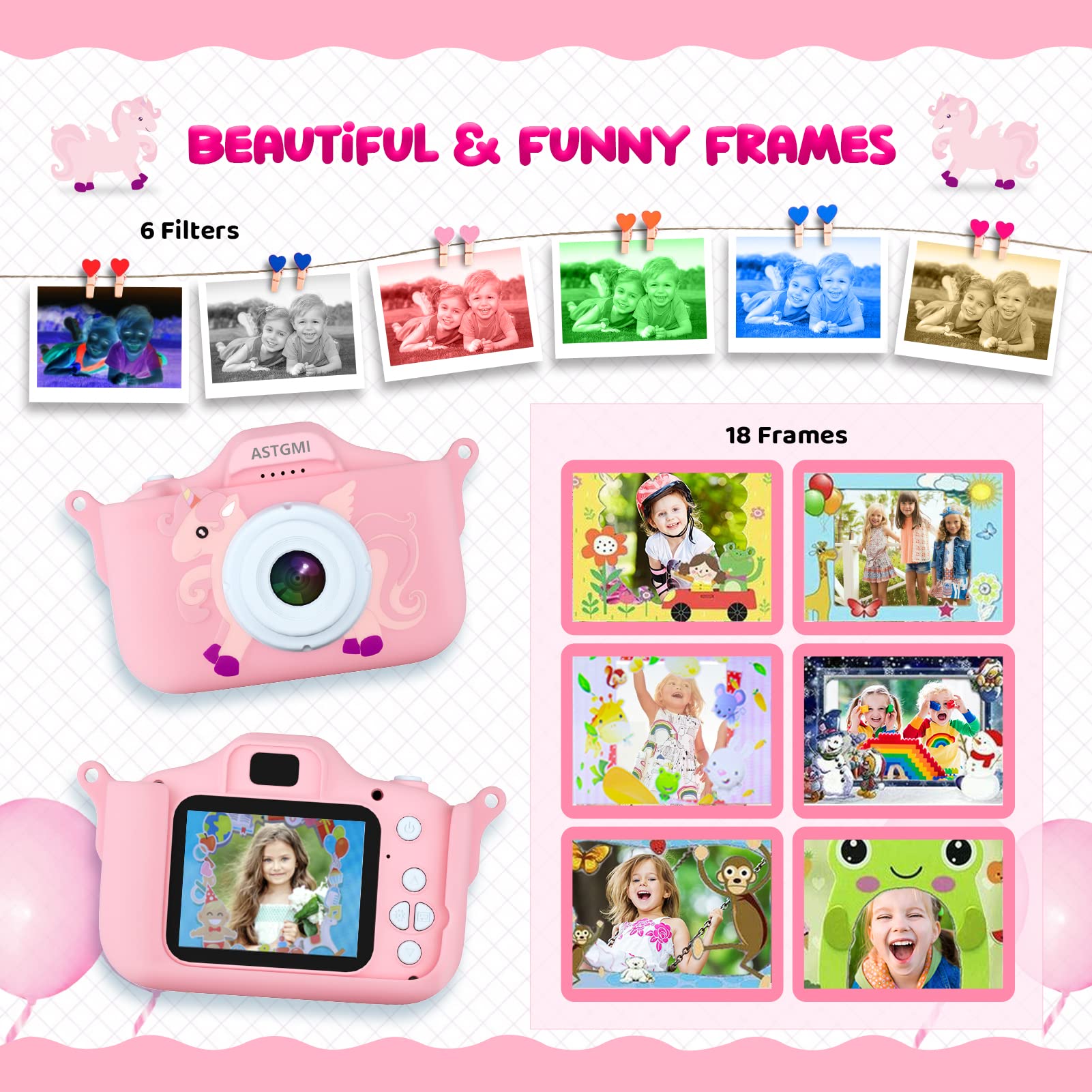 Kids Digital Camera - HD Upgrade for Girls & Boys Age 3-10 - 32GB SD Card, Silicone Cover, Christmas & Birthday Gifts