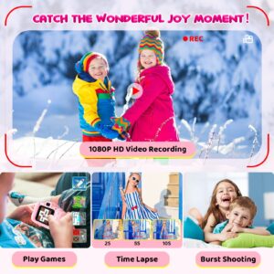 Kids Digital Camera - HD Upgrade for Girls & Boys Age 3-10 - 32GB SD Card, Silicone Cover, Christmas & Birthday Gifts