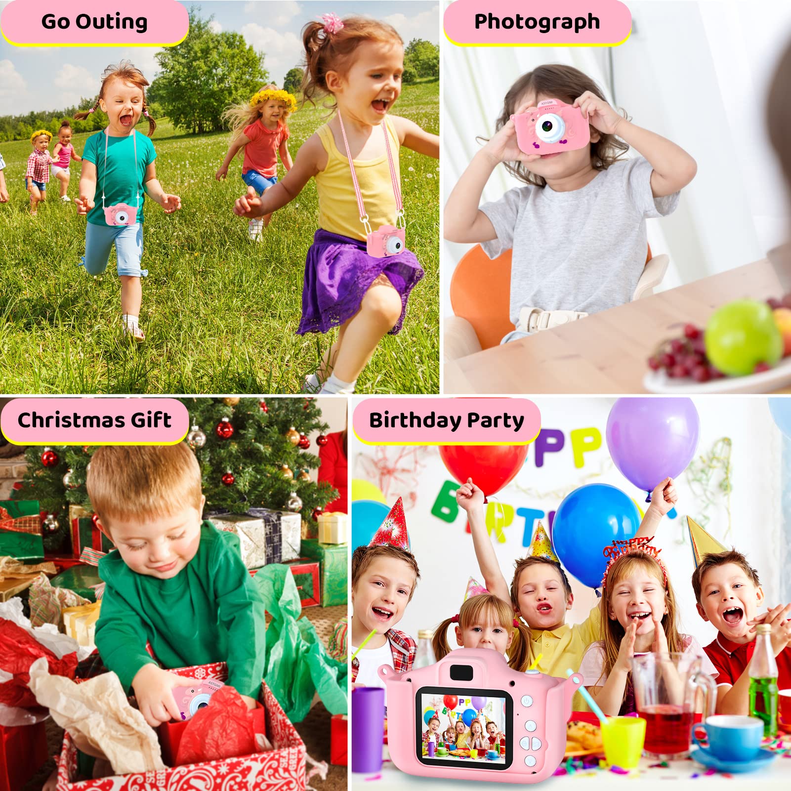 Kids Digital Camera - HD Upgrade for Girls & Boys Age 3-10 - 32GB SD Card, Silicone Cover, Christmas & Birthday Gifts