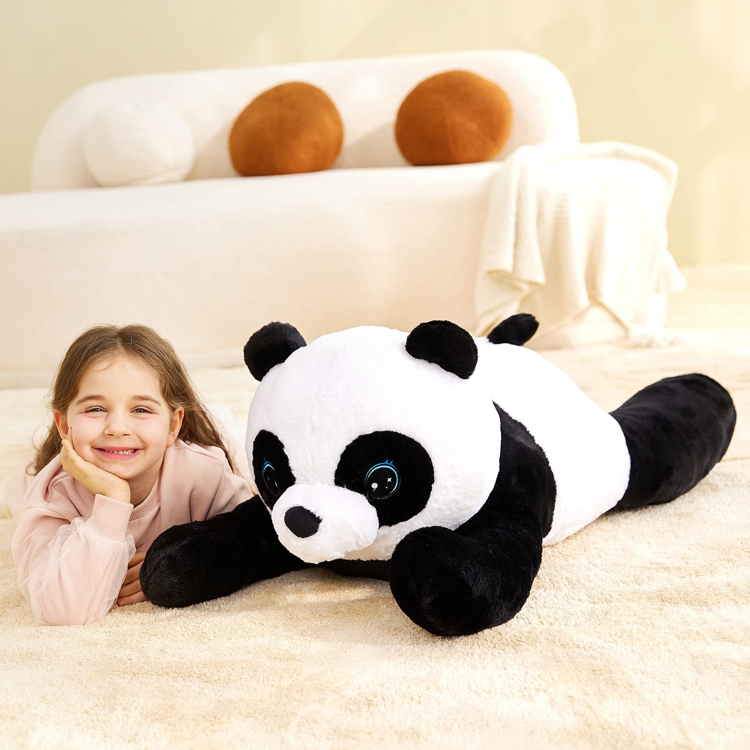 IKASA Giant Panda Stuffed Animal Plush Toy,30" Large Cute Jumbo Soft Toys,Huge Big Size Plushy Fluffy Fat Oversized Plushie,Gifts for Kids Girls