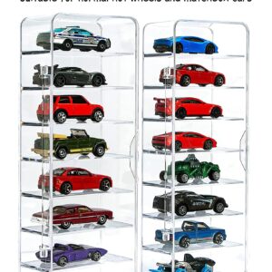 KISLANE 16 Display Case Compatible with Toy Cars, Matchbox Cars, Transparent Acrylic Display Case for Toy Cars, Matchbox Cars (Transparent)