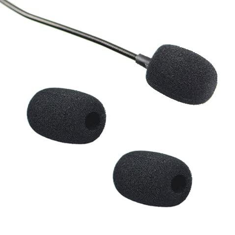 20 Pieces Mini Foam Microphone Windscreen Mic Cover Mini Microphone Windscreen Foam Cover Mini Lapel Headset Microphone Windscreen Foam Cover, 30 x 22mm, 8mm Hole, Black