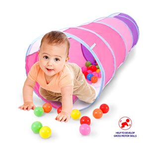 Kids Play Tunnel, Tunnel for Toddlers 1-3, Pop Up Crawl Tunnel Toy for Infant Baby Children Mesh See Through, Collapsible Tent Gift for Girl Boy